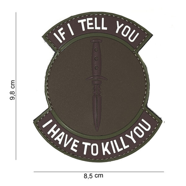 Embleem 3D PVC If I tell you bruin/groen #16094