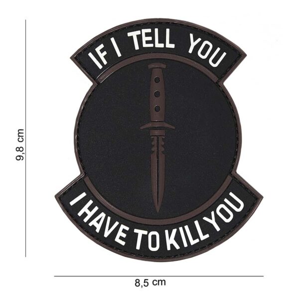 Embleem 3D PVC If I tell you zwart/bruin #16095