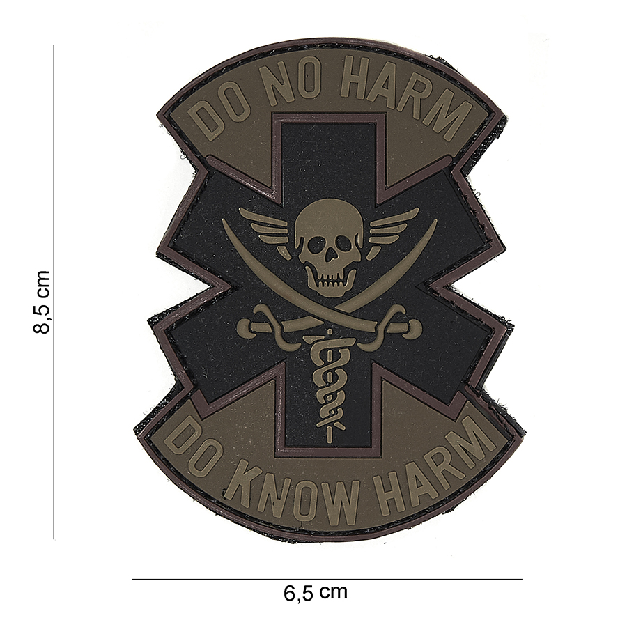 Embleem 3D PVC Do no harm bruin/zwart #16096