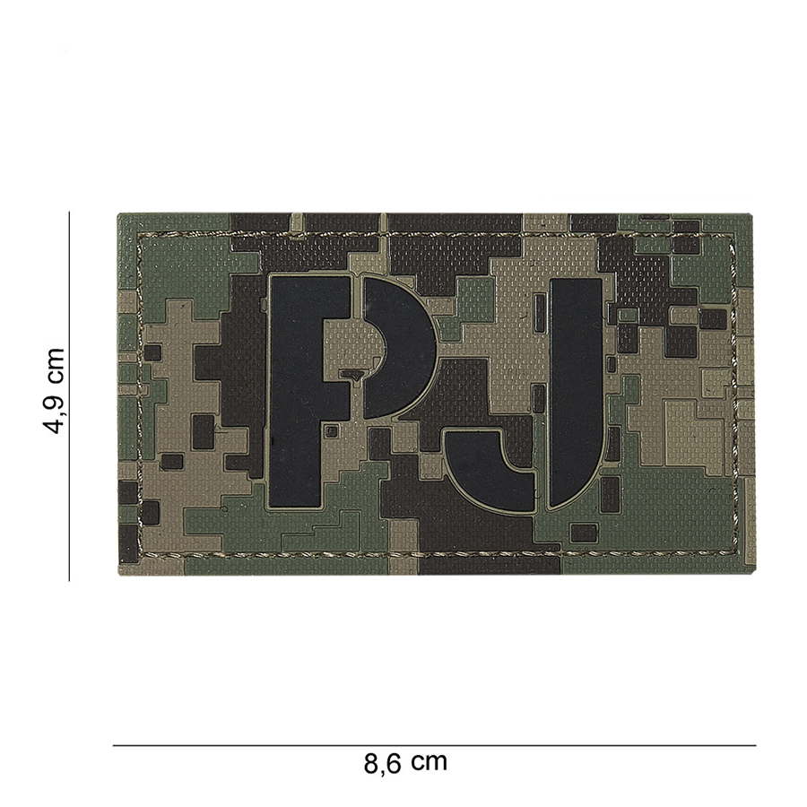 Embleem 3D PVC PJ dig. woodland #16105