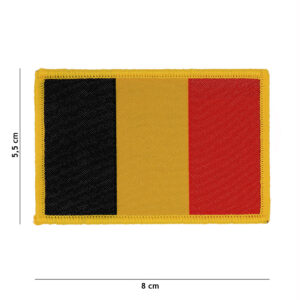 Embleem stof fijn geweven vlag België #7131