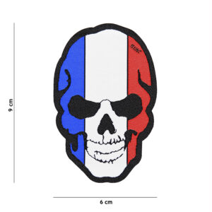 Embleem stof fijn geweven Skull Frankrijk #7141