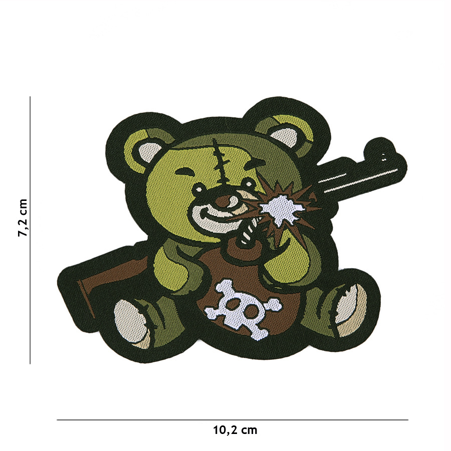 Embleem stof fijn geweven Terreur Teddy groen #7144