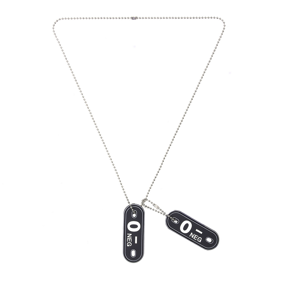 Dog tag PVC Bloedgroep O- negatief Dog tag PVC Bloedgroep O- negatief