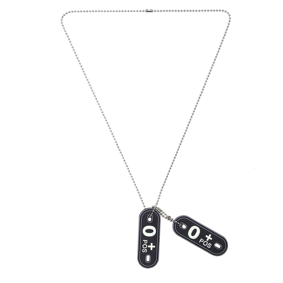 Dog tag PVC Bloedgroep O+ positief Dog tag PVC Bloedgroep O+ positief