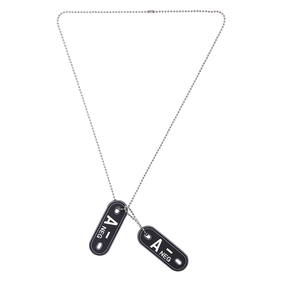 Dog tag PVC Bloedgroep A- negatief Dog tag PVC Bloedgroep A- negatief