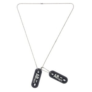 Dog tag PVC Bloedgroep AB- negatief