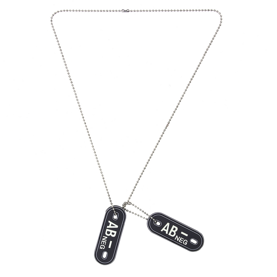 Dog tag PVC Bloedgroep AB- negatief Dog tag PVC Bloedgroep AB- negatief