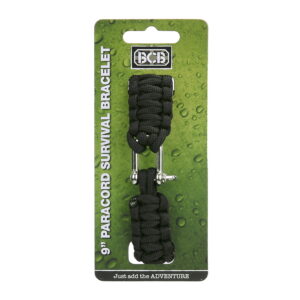 BCB Paracord iron buckle 9 inch zwart CM074B