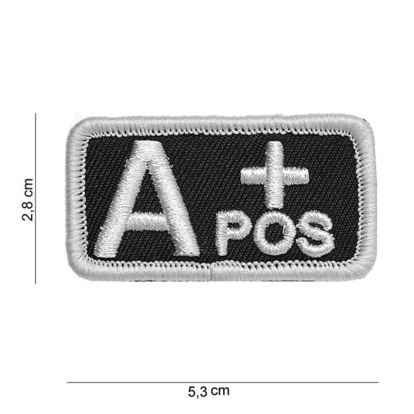 Embleem stof bloedgroep A+positief zwart #5081