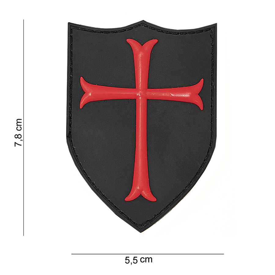 Embleem 3D PVC Crusader rood #10067