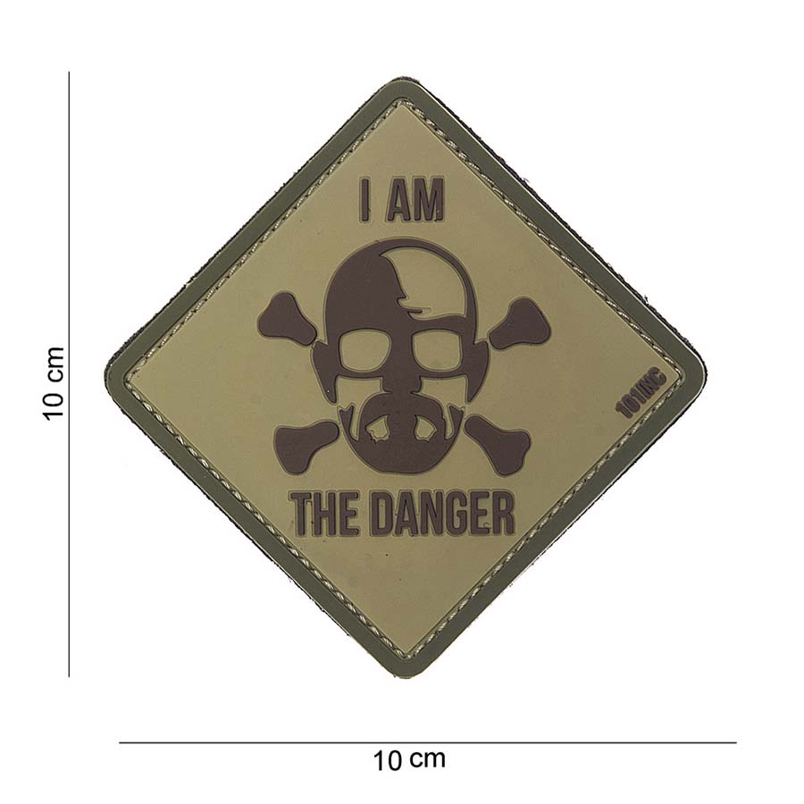 Embleem 3D PVC I am the danger groen #11150