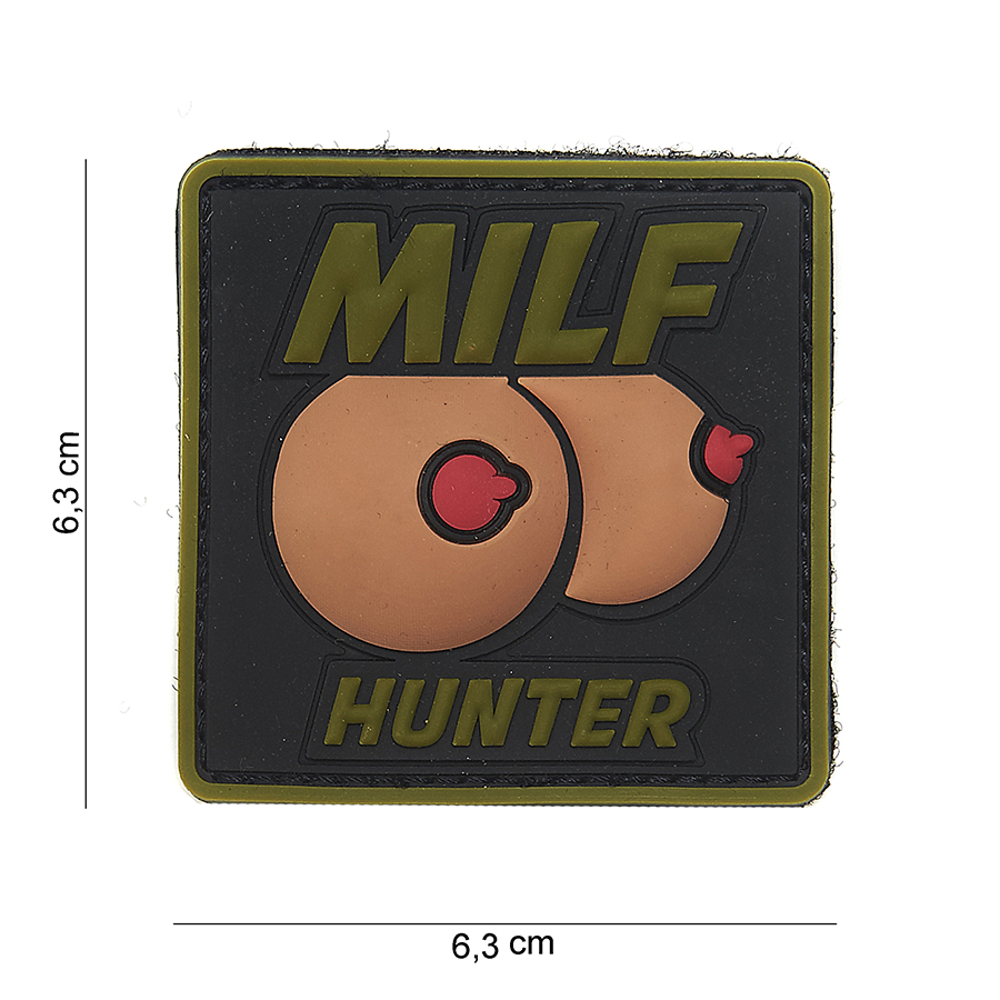 Embleem 3D PVC Milf hunter groen #16086