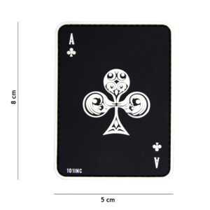Embleem 3D PVC klaver aas zwart #18087