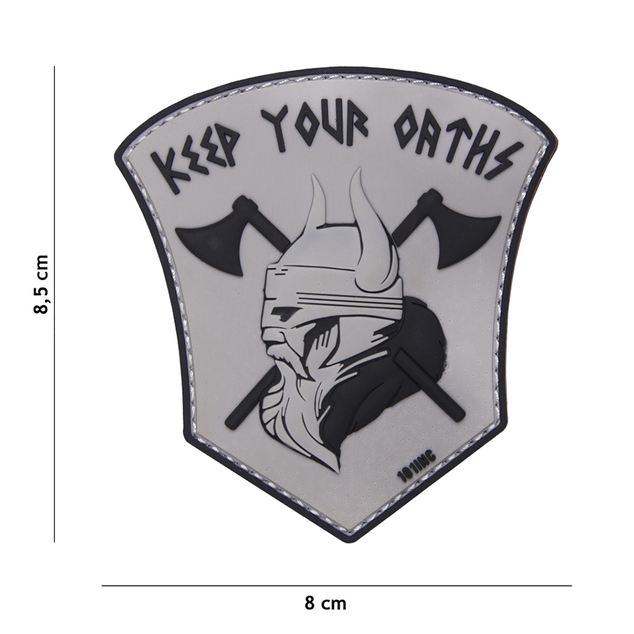 Embleem 3D PVC Keep your oaths grijs #19005