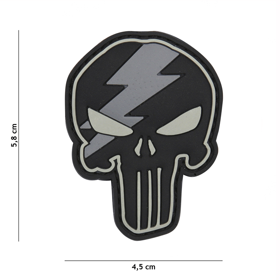 Embleem 3D PVC Punisher thunder grijs #12057