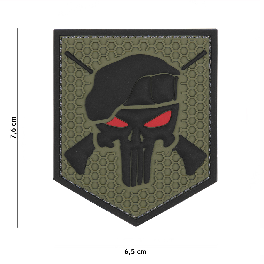 Embleem 3D PVC Commando Punisher groen #9012