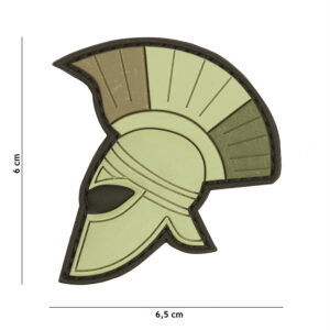 Embleem 3D PVC Spartaanse helm groen #20033