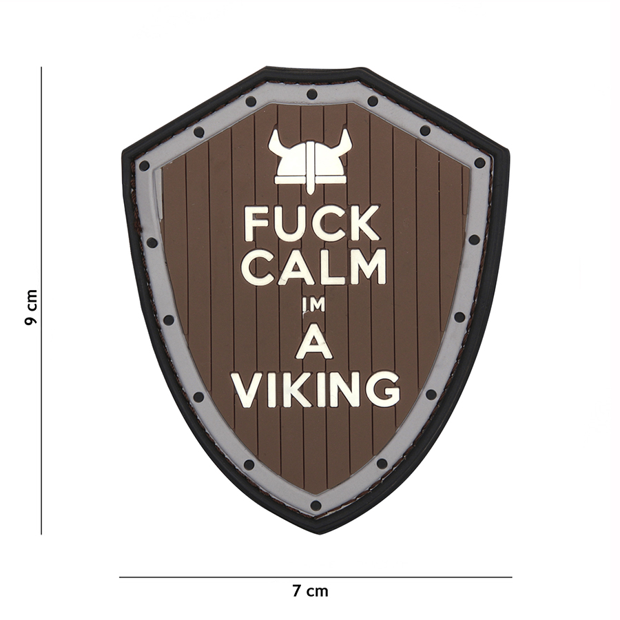 Embleem 3D PVC Fuck Calm bruin/grijs #11113