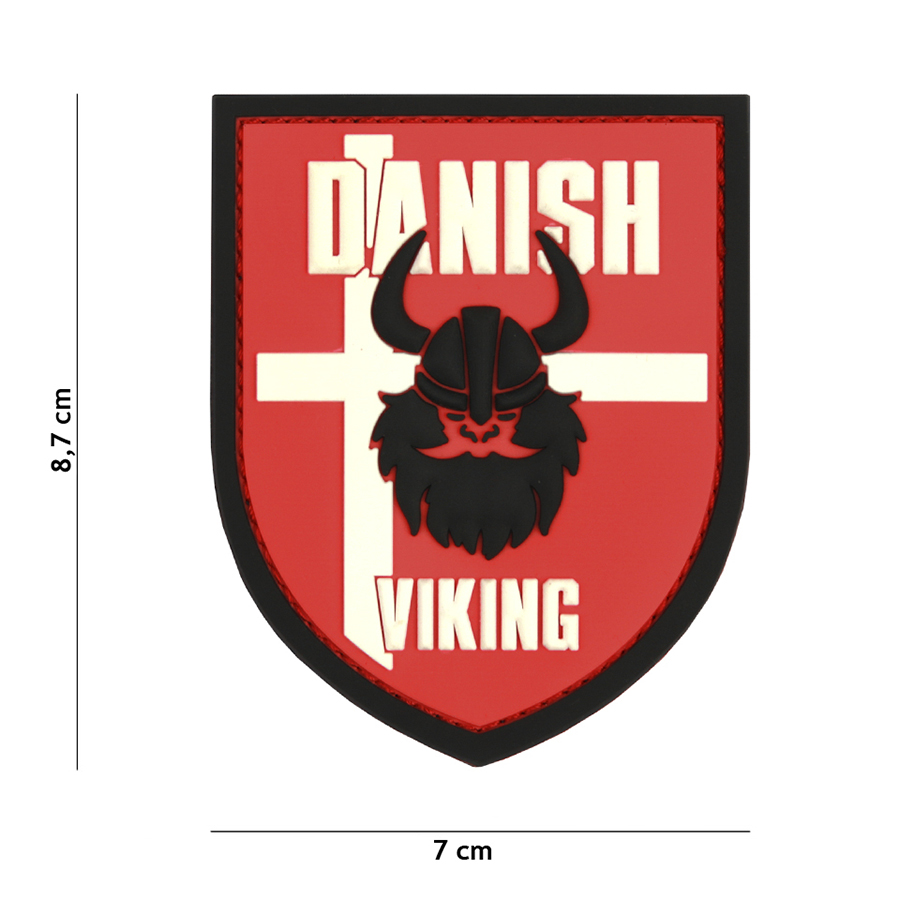 Embleem 3D PVC Danish Viking rood #13079