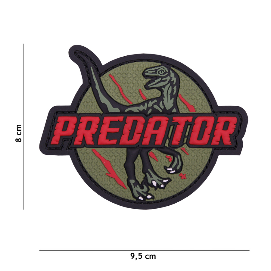 Embleem 3D PVC Predator rood #1099