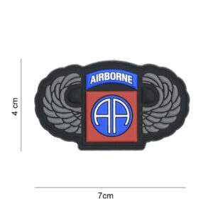 Embleem 3D PVC 82nd Airborne zilveren wings #8079