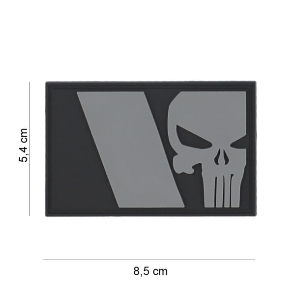 Embleem 3D PVC Punisher Franse vlag grijs #8085