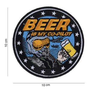 Embleem stof Beer is my Co-pilot met klittenband #12042