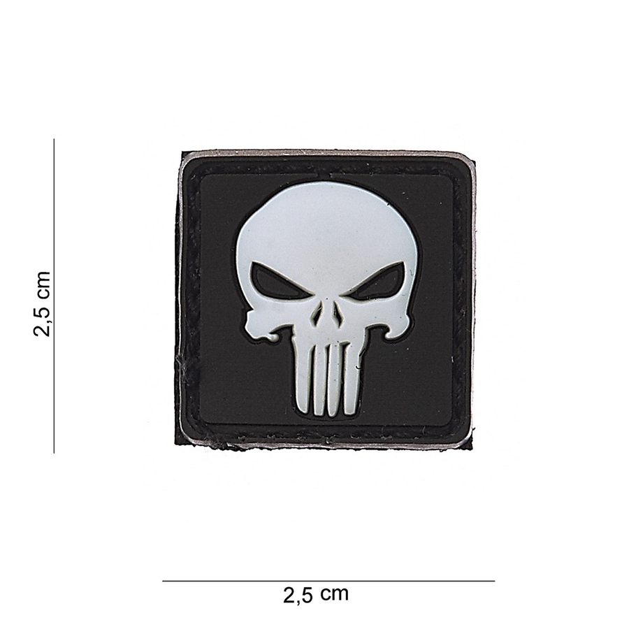 Embleem 3D PVC Punisher wit #12026