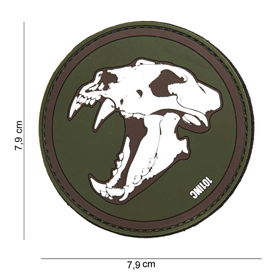 Embleem 3D PVC Sabertooth tiger groen #14026