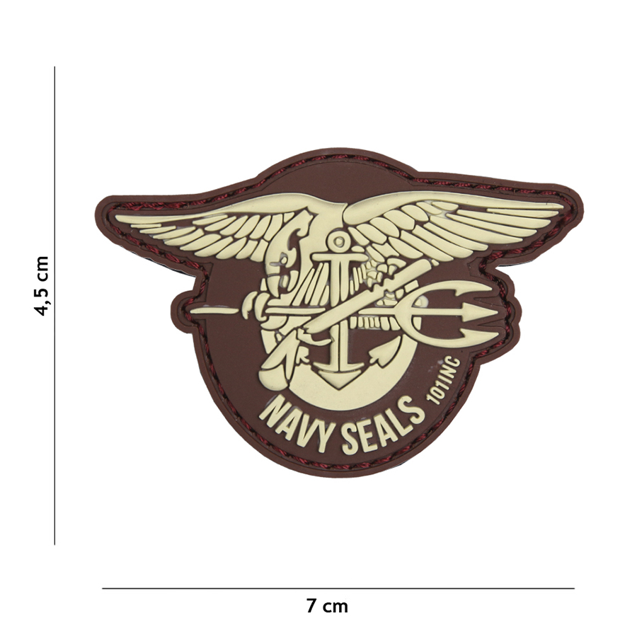 Embleem 3D PVC Navy Seals bruin #18020