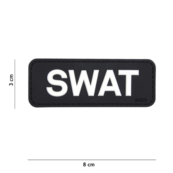Embleem 3D PVC SWAT zwart #18065