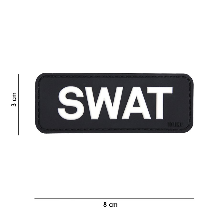 Embleem 3D PVC SWAT zwart #18065