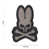 Embleem 3D PVC Skull bunny grijs #17054