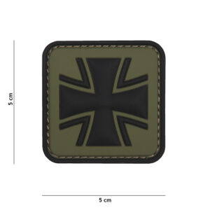 Embleem 3D PVC Duits kruis groen #11109