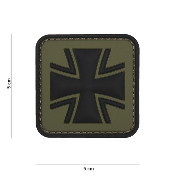 Embleem 3D PVC Duits kruis groen #11109