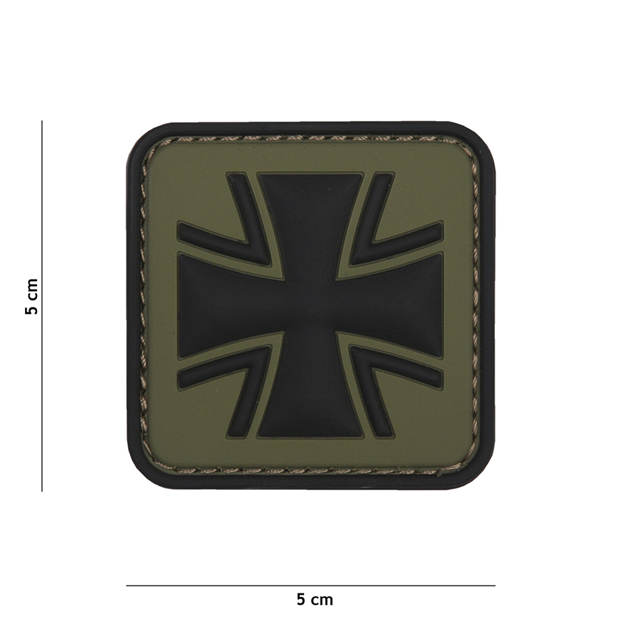 Embleem 3D PVC Duits kruis groen #11109