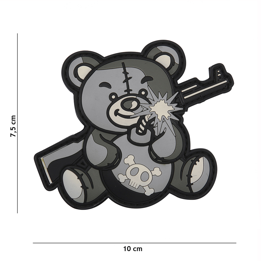 Embleem 3D PVC Terreur Teddy grijs #9015