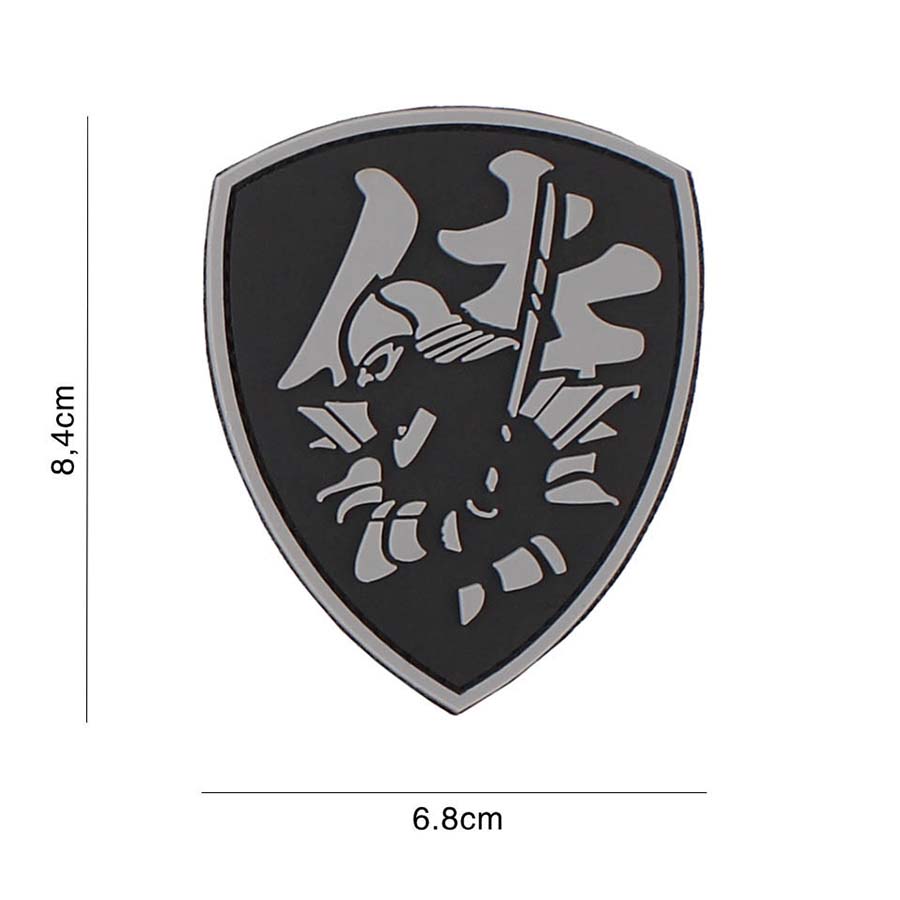 Embleem 3D PVC Samurai Shiel grijs #3118