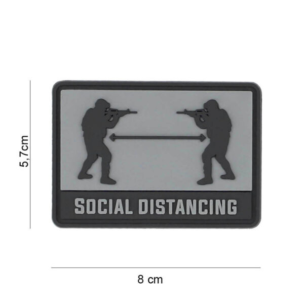 Embleem 3D PVC Social distance grijs #8098