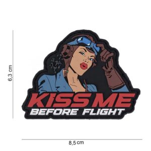 Embleem 3D PVC Kiss me before flight #10102