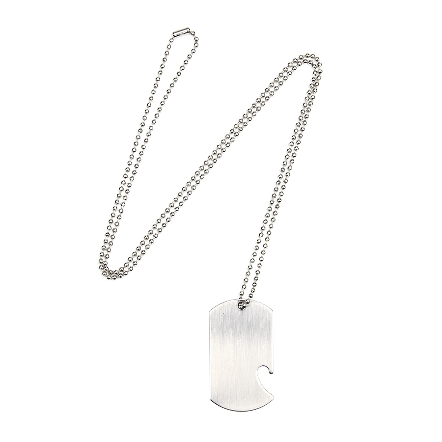 Dog tag/flesopener (zijkant)