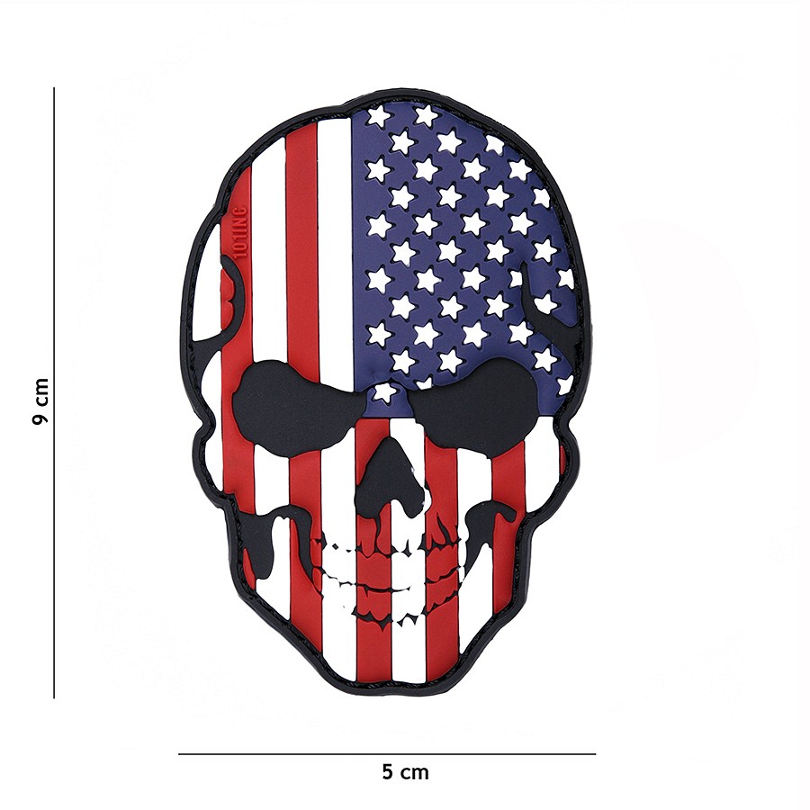 Embleem 3D PVC skull USA #16043