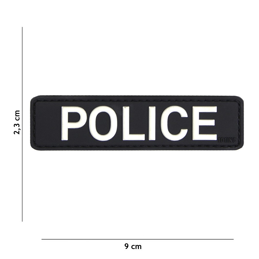 Embleem 3D PVC Police zwart #18036