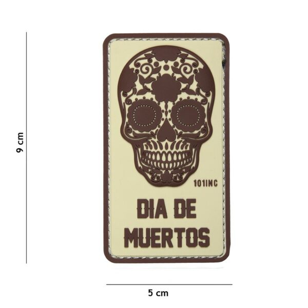 Embleem 3D PVC Dia de Muertos beige #16013