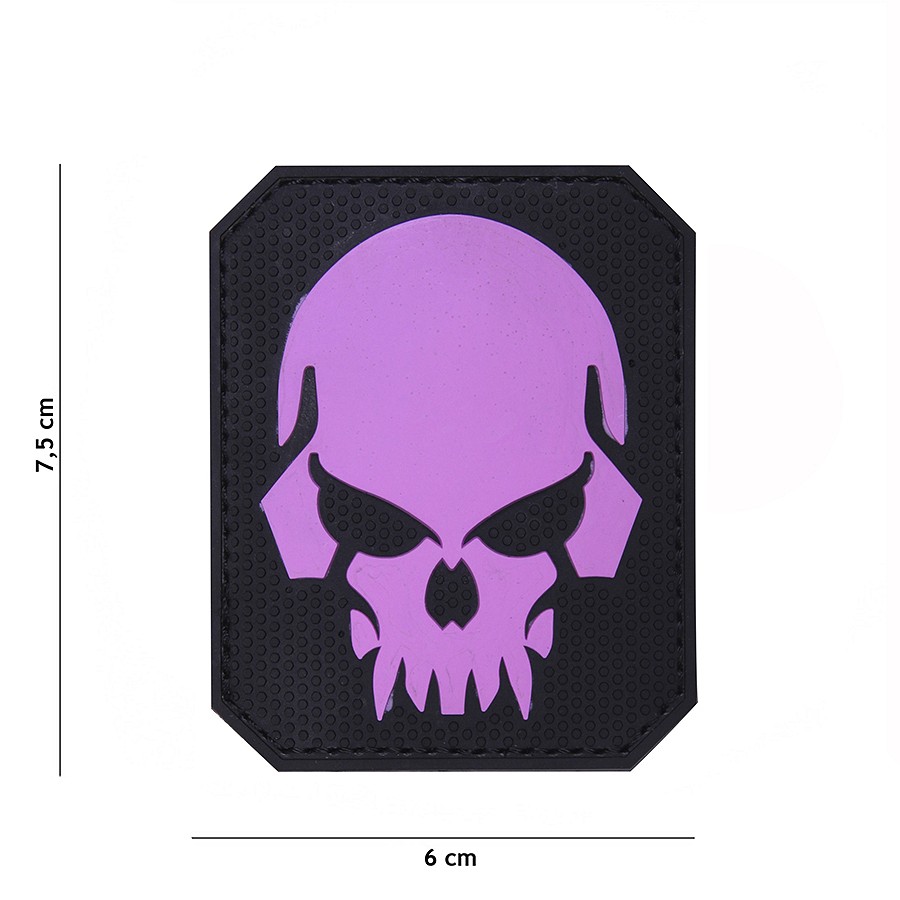 Embleem 3D PVC Pirate skull roze #19050