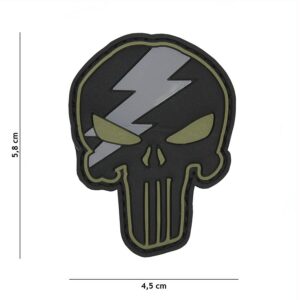 Embleem 3D PVC Punisher thunder groen #9007