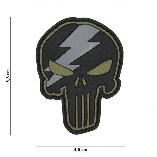 Embleem 3D PVC Punisher thunder groen #9007