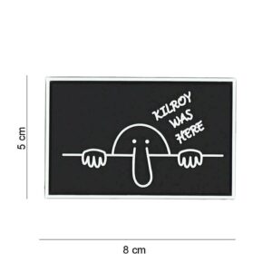 Embleem 3D PVC Kilroy was here zwart #8071