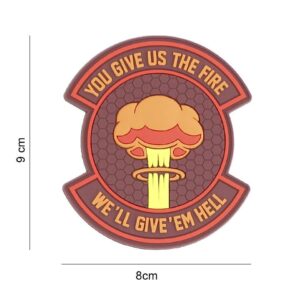 Embleem 3D PVC We give 'em hell #8092